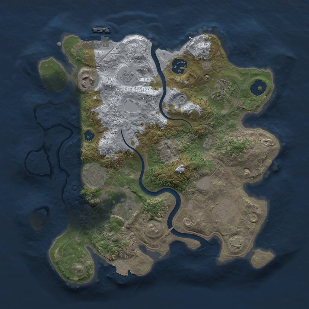 Rust Map: Procedural Map, Size: 3000, Seed: 6543556, 11 Monuments