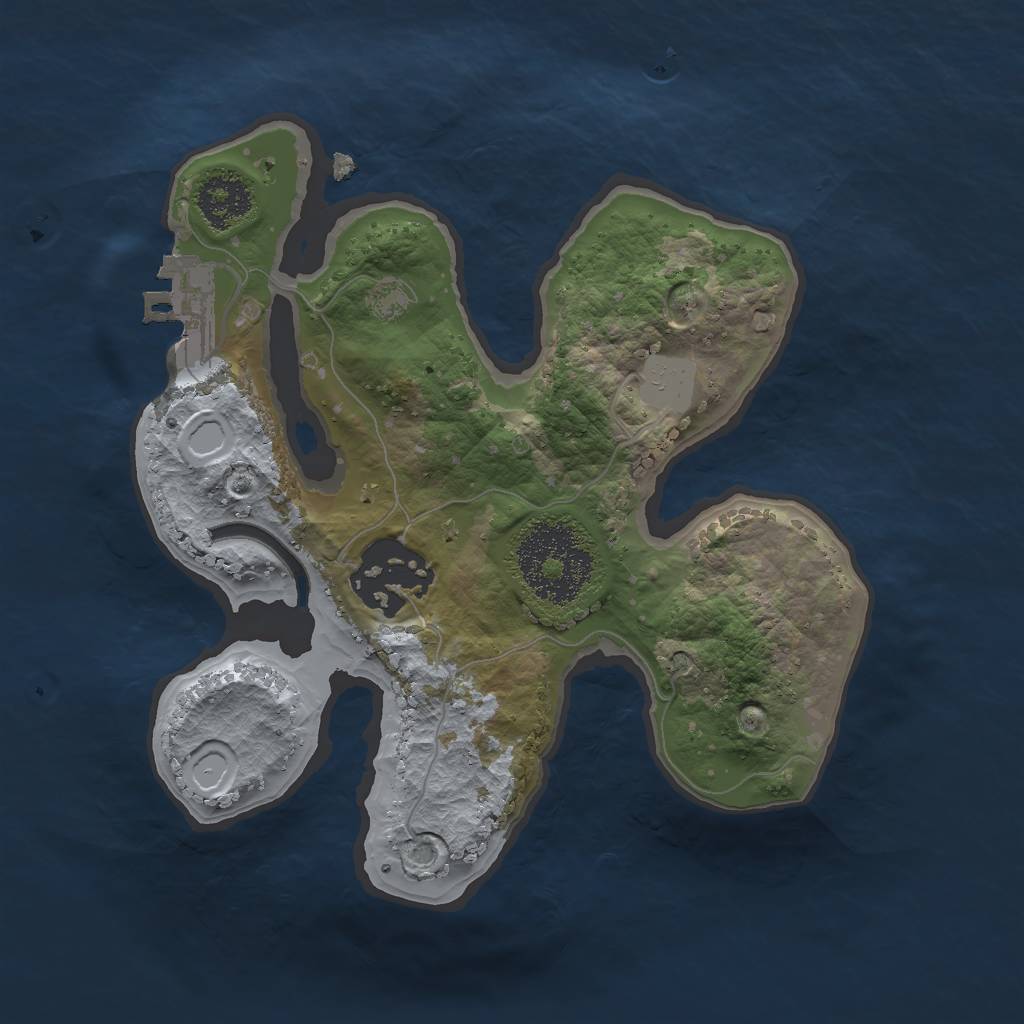 Rust Map: Procedural Map, Size: 2000, Seed: 4577557, 5 Monuments