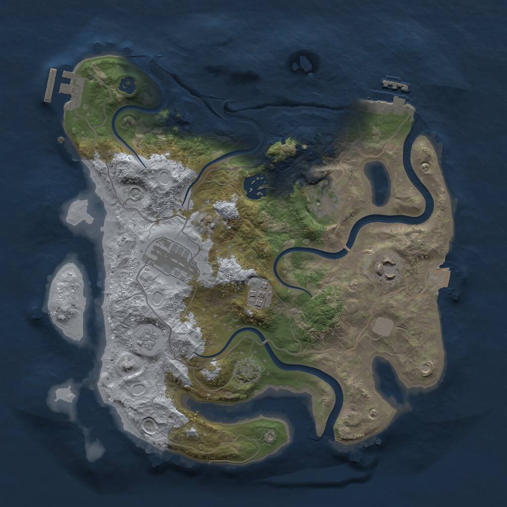 Rust Map: Procedural Map, Size: 3000, Seed: 1416130408, 11 Monuments