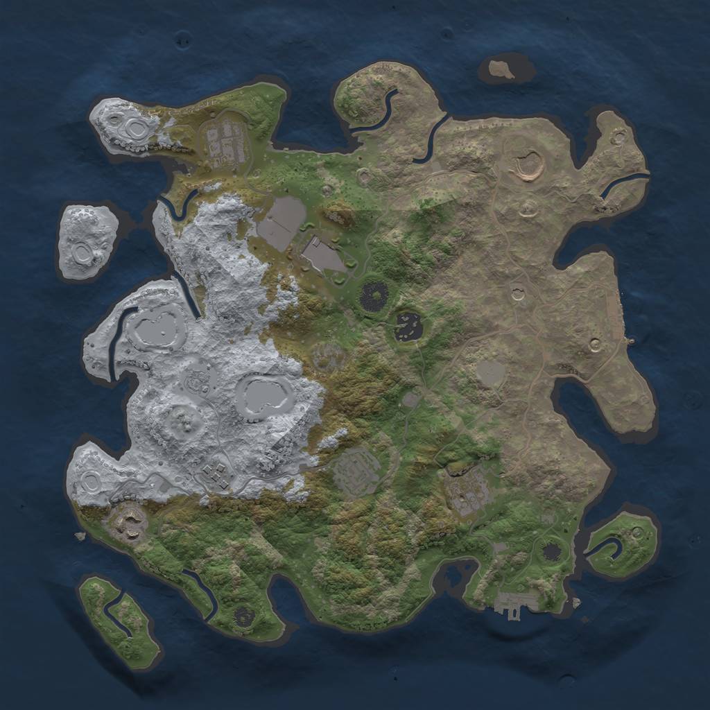 Rust Map: Procedural Map, Size: 3550, Seed: 1419157172, 15 Monuments