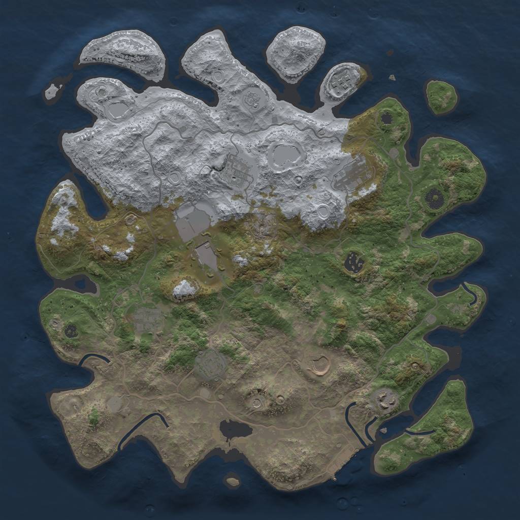 Rust Map: Procedural Map, Size: 4000, Seed: 5165, 15 Monuments
