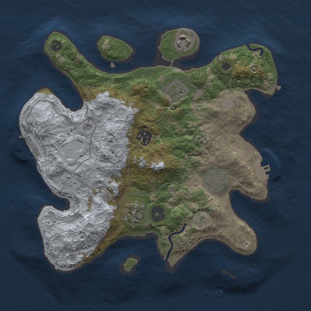 Rust Map: Procedural Map, Size: 3000, Seed: 10312021, 12 Monuments