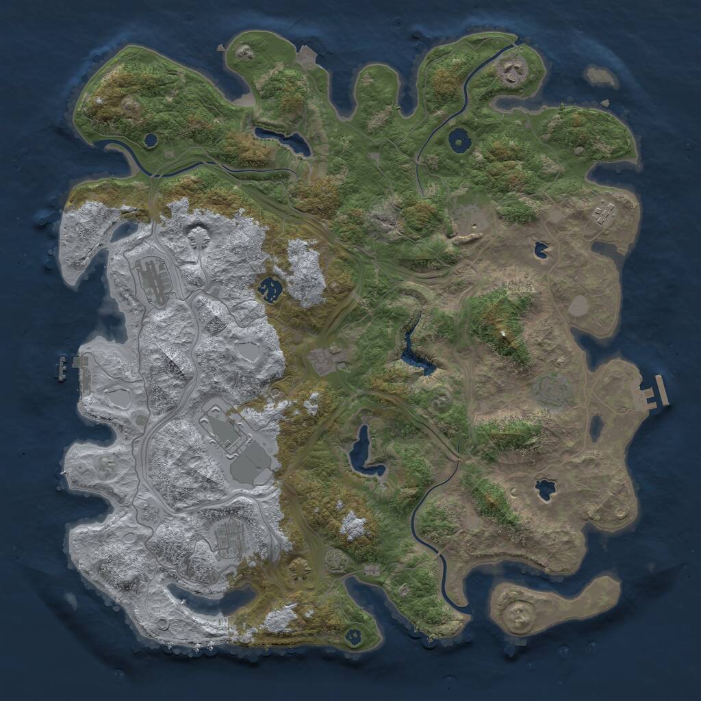 Rust Map: Procedural Map, Size: 4500, Seed: 231021, 15 Monuments