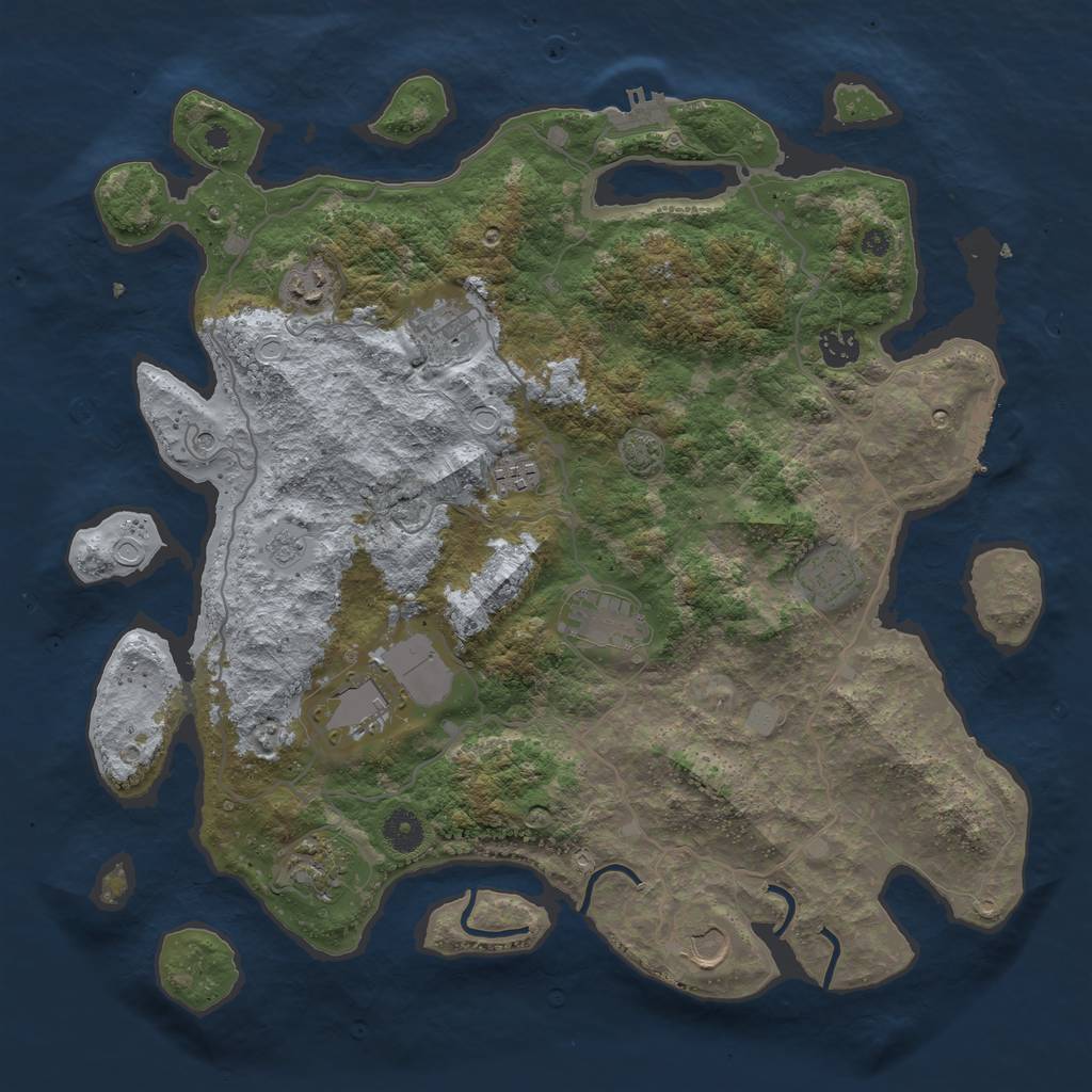 Rust Map: Procedural Map, Size: 4000, Seed: 846532, 17 Monuments