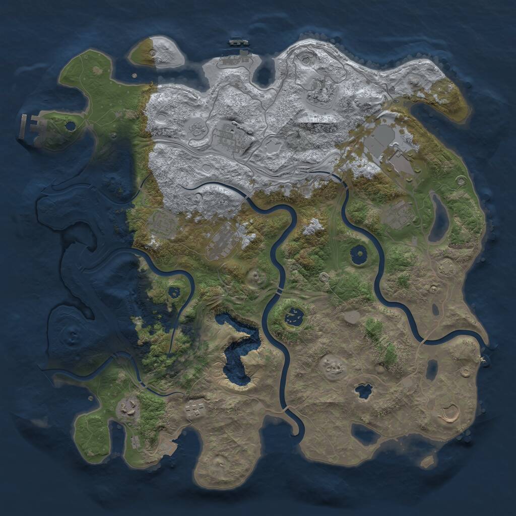 Rust Map: Procedural Map, Size: 4250, Seed: 85746, 16 Monuments