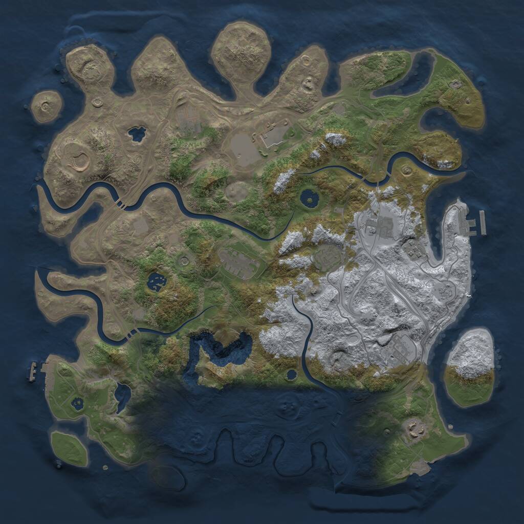 Rust Map: Procedural Map, Size: 4250, Seed: 4006, 16 Monuments