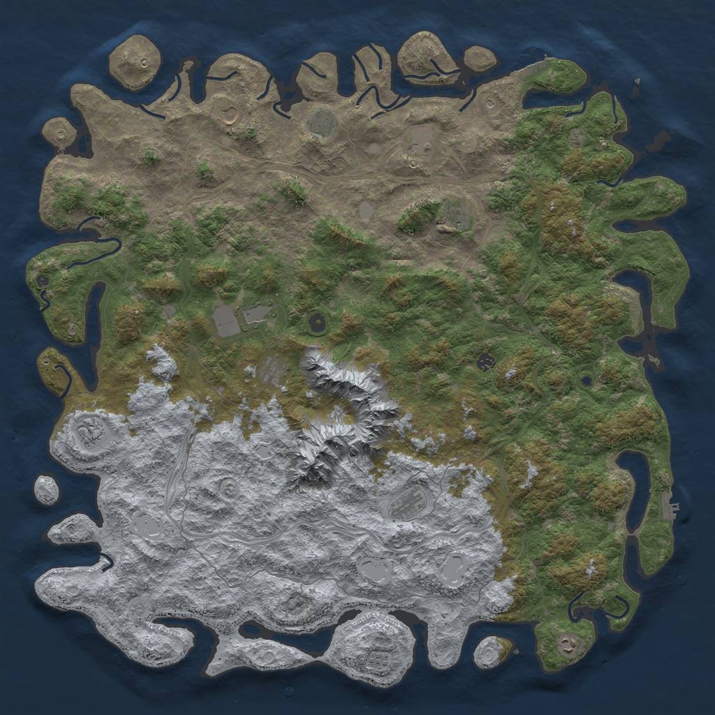 Rust Map: Procedural Map, Size: 6000, Seed: 456234, 18 Monuments