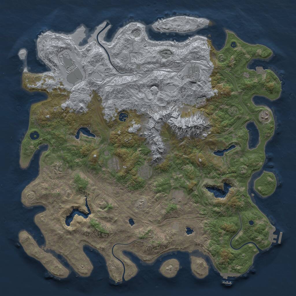 Rust Map: Procedural Map, Size: 5000, Seed: 334342567, 15 Monuments