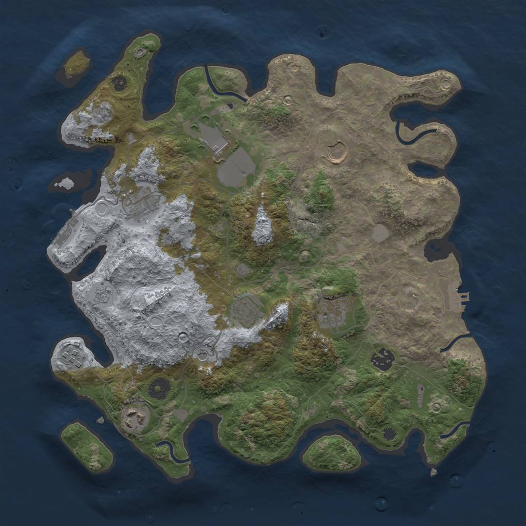 Rust Map: Procedural Map, Size: 3600, Seed: 771380214, 15 Monuments