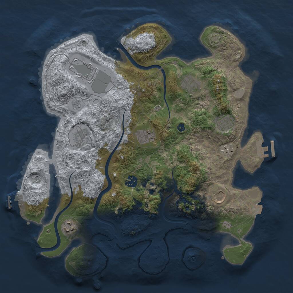 Rust Map: Procedural Map, Size: 3600, Seed: 1153180661, 15 Monuments