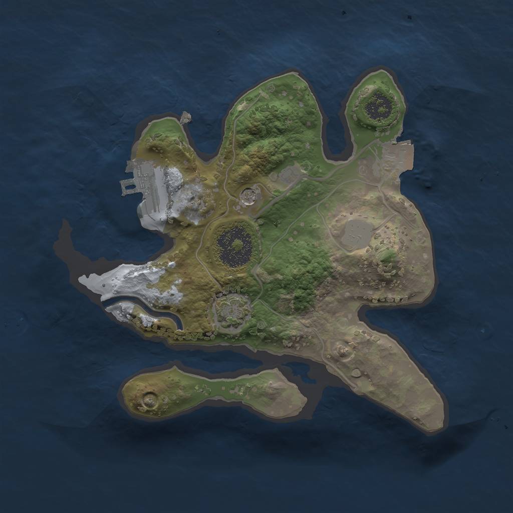 Rust Map: Procedural Map, Size: 2000, Seed: 1783828318, 6 Monuments