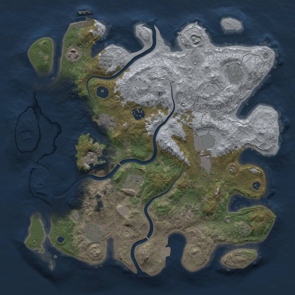 Rust Map: Procedural Map, Size: 3700, Seed: 62895114, 14 Monuments