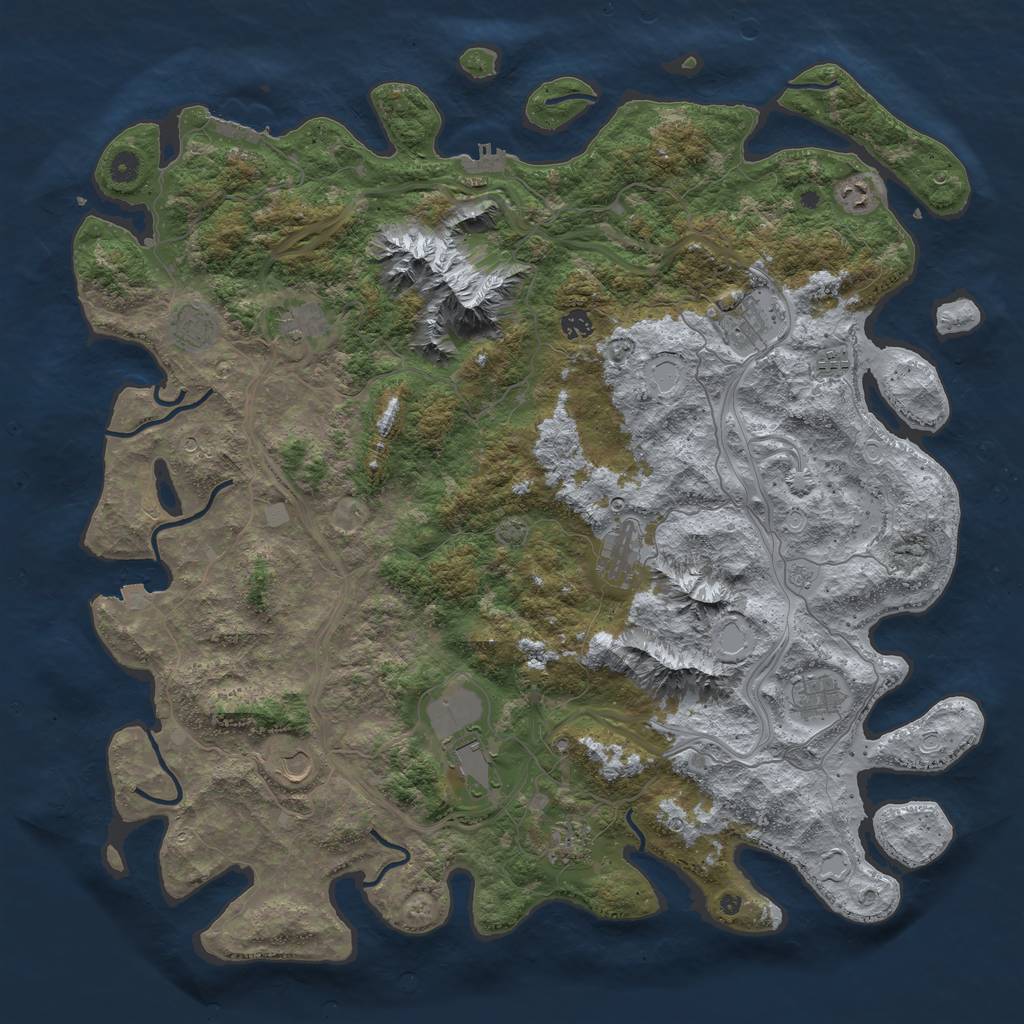 Rust Map: Procedural Map, Size: 5000, Seed: 1244114, 19 Monuments
