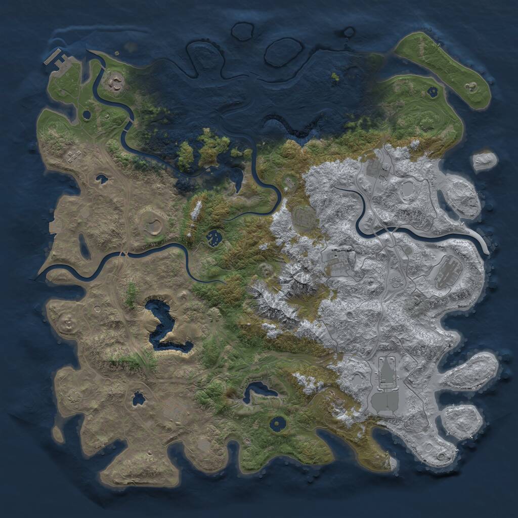 Rust Map: Procedural Map, Size: 5000, Seed: 1244114, 16 Monuments