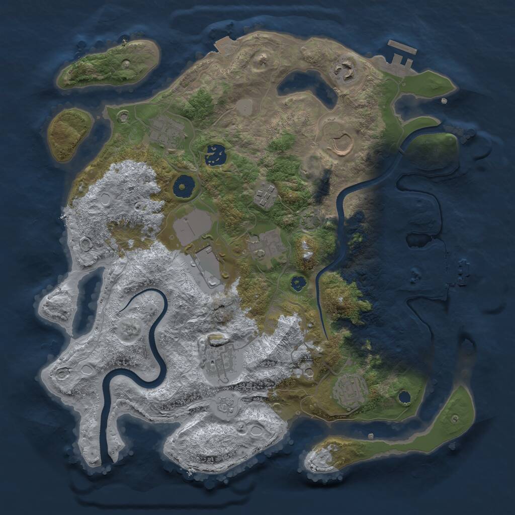 Rust Map: Procedural Map, Size: 3500, Seed: 12314, 15 Monuments
