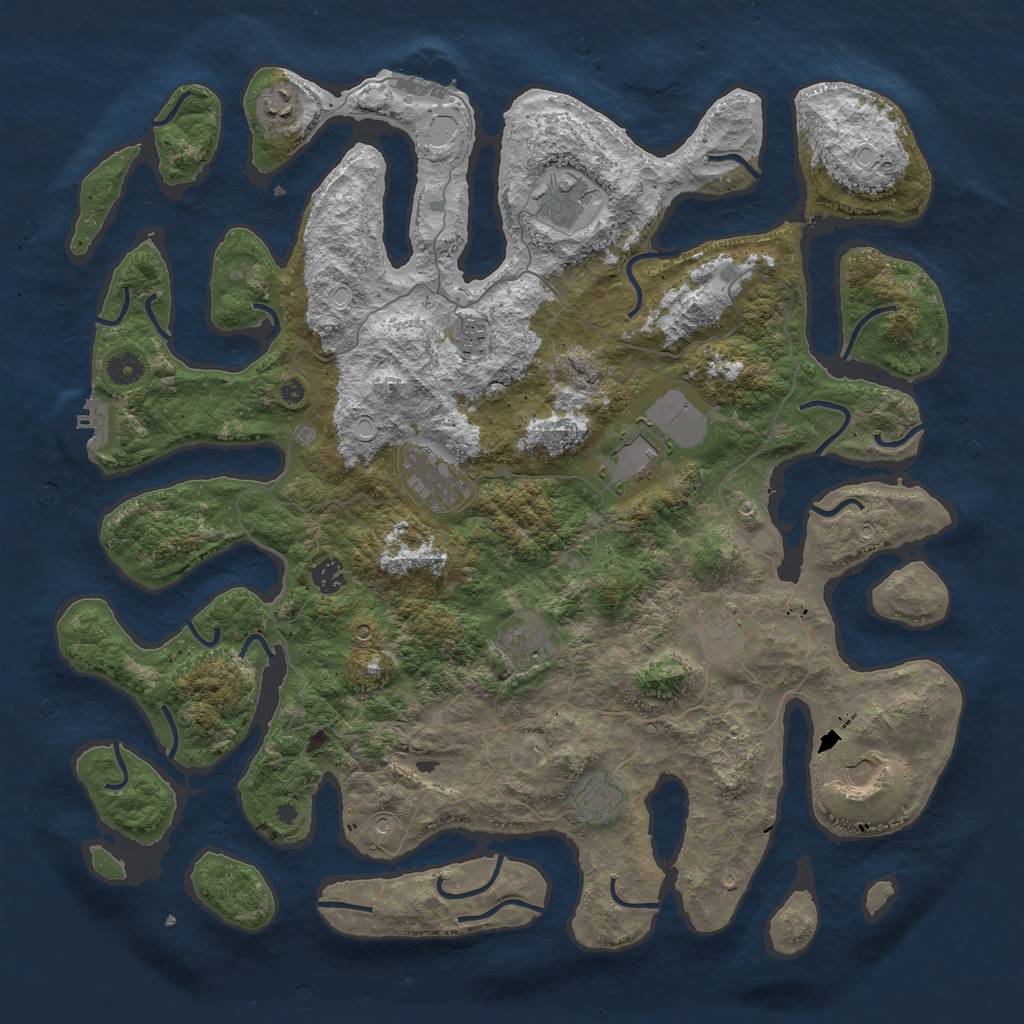 Rust Map: Procedural Map, Size: 4500, Seed: 272212888, 18 Monuments