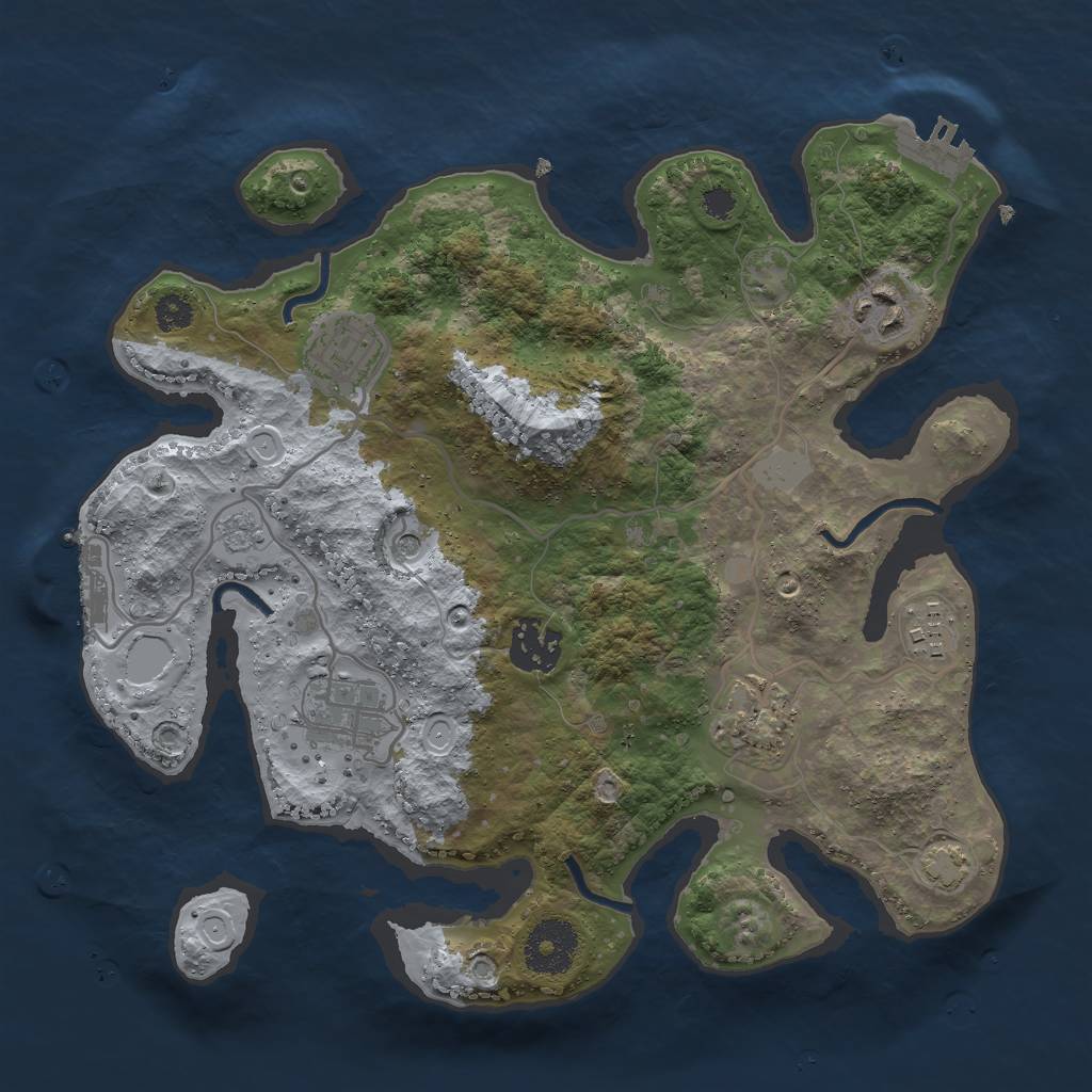 Rust Map: Procedural Map, Size: 3000, Seed: 1512, 14 Monuments