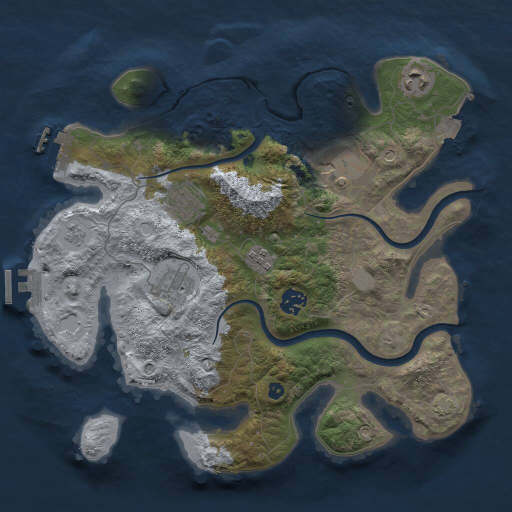Rust Map: Procedural Map, Size: 3000, Seed: 1512, 12 Monuments