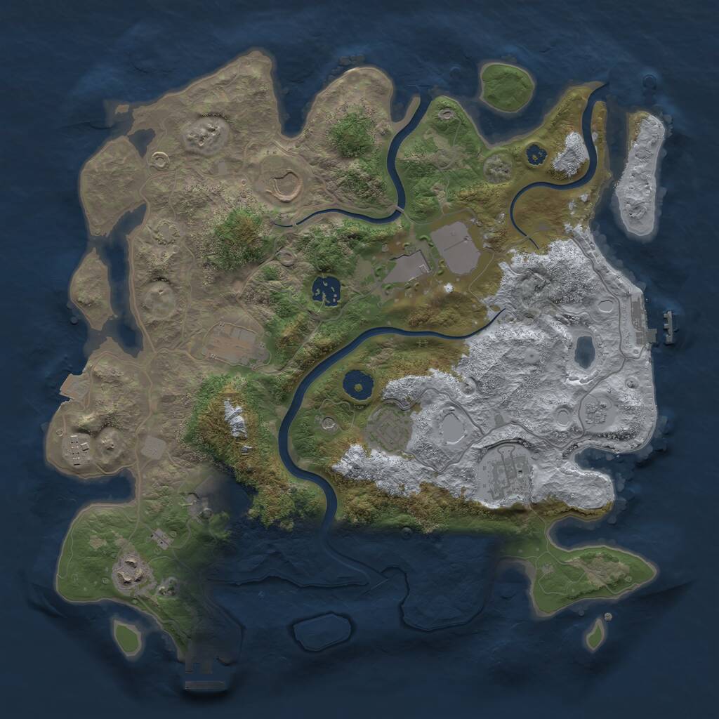 Rust Map: Procedural Map, Size: 3600, Seed: 10211996, 15 Monuments
