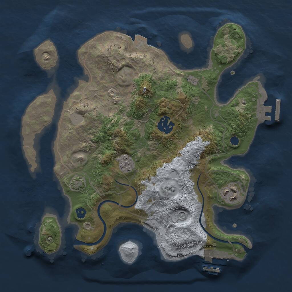 Rust Map: Procedural Map, Size: 2700, Seed: 21242618, 8 Monuments
