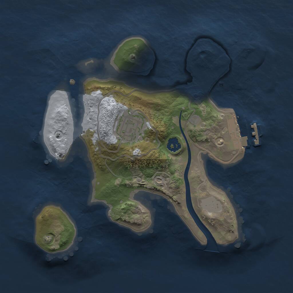 Rust Map: Procedural Map, Size: 2100, Seed: 2, 3 Monuments