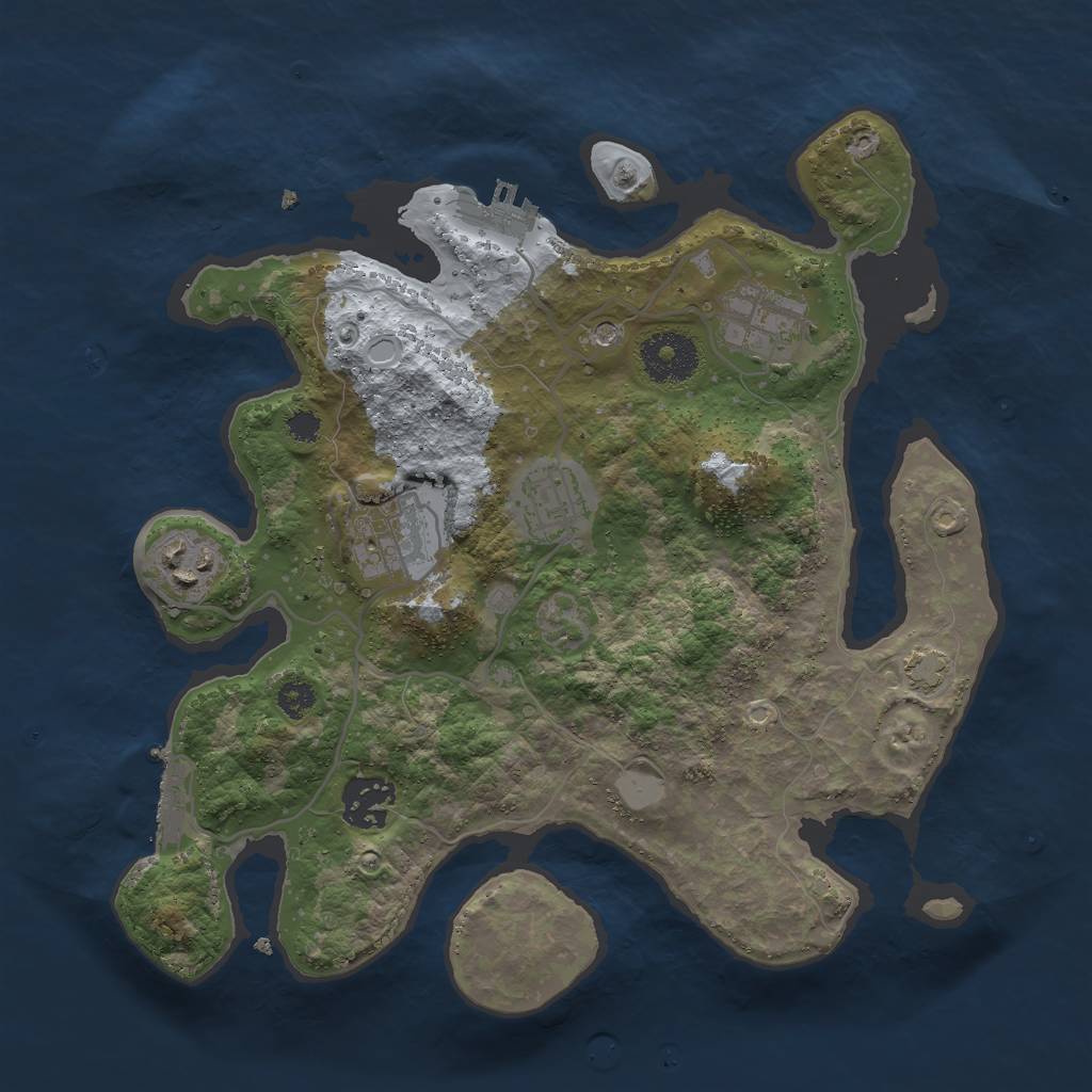 Rust Map: Procedural Map, Size: 3000, Seed: 324649, 12 Monuments
