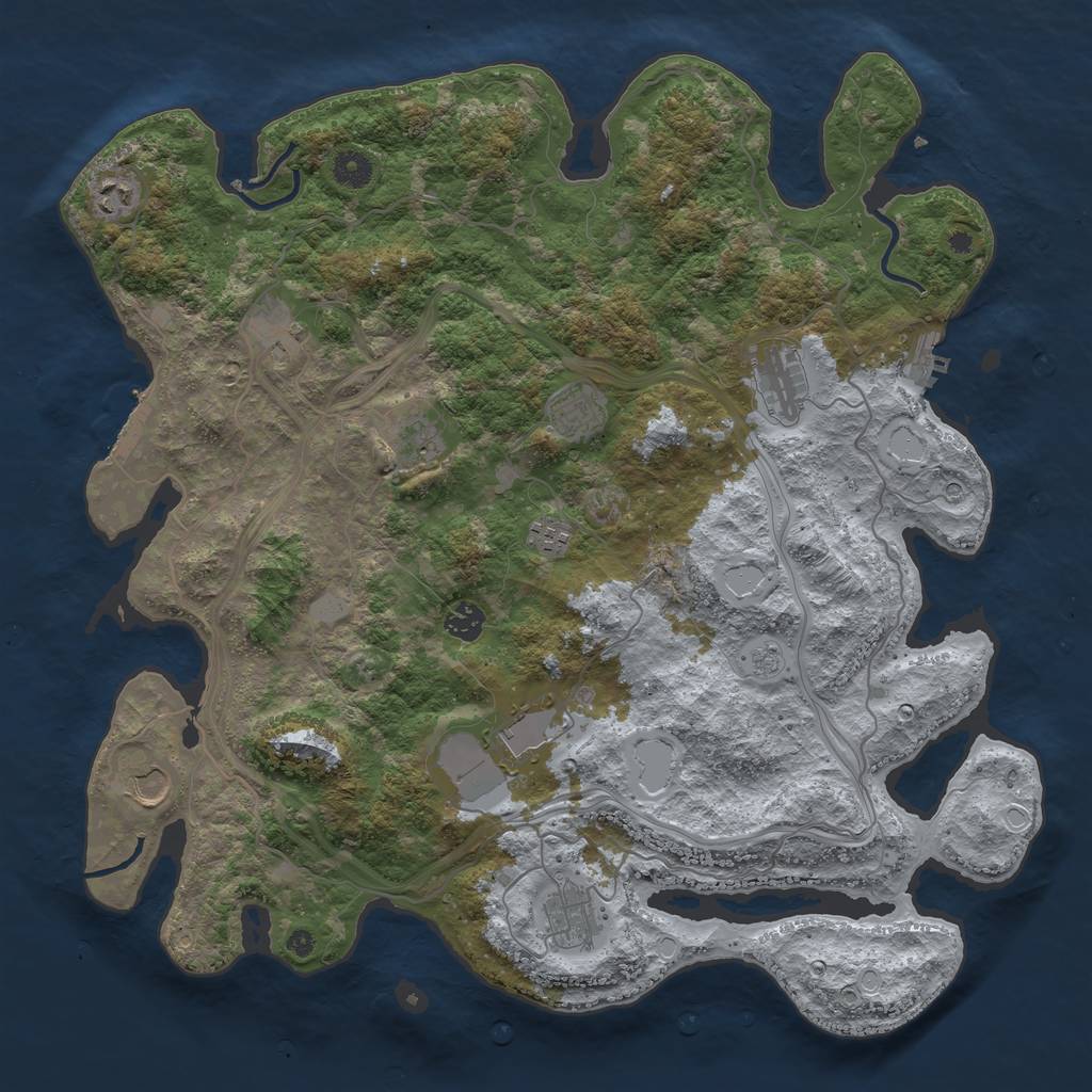 Rust Map: Procedural Map, Size: 4250, Seed: 23652, 17 Monuments