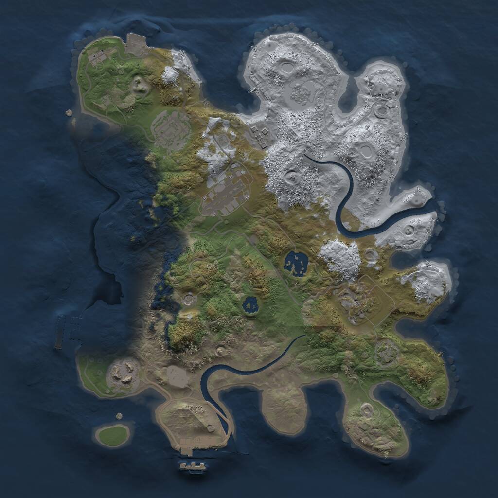 Rust Map: Procedural Map, Size: 3000, Seed: 412759, 12 Monuments