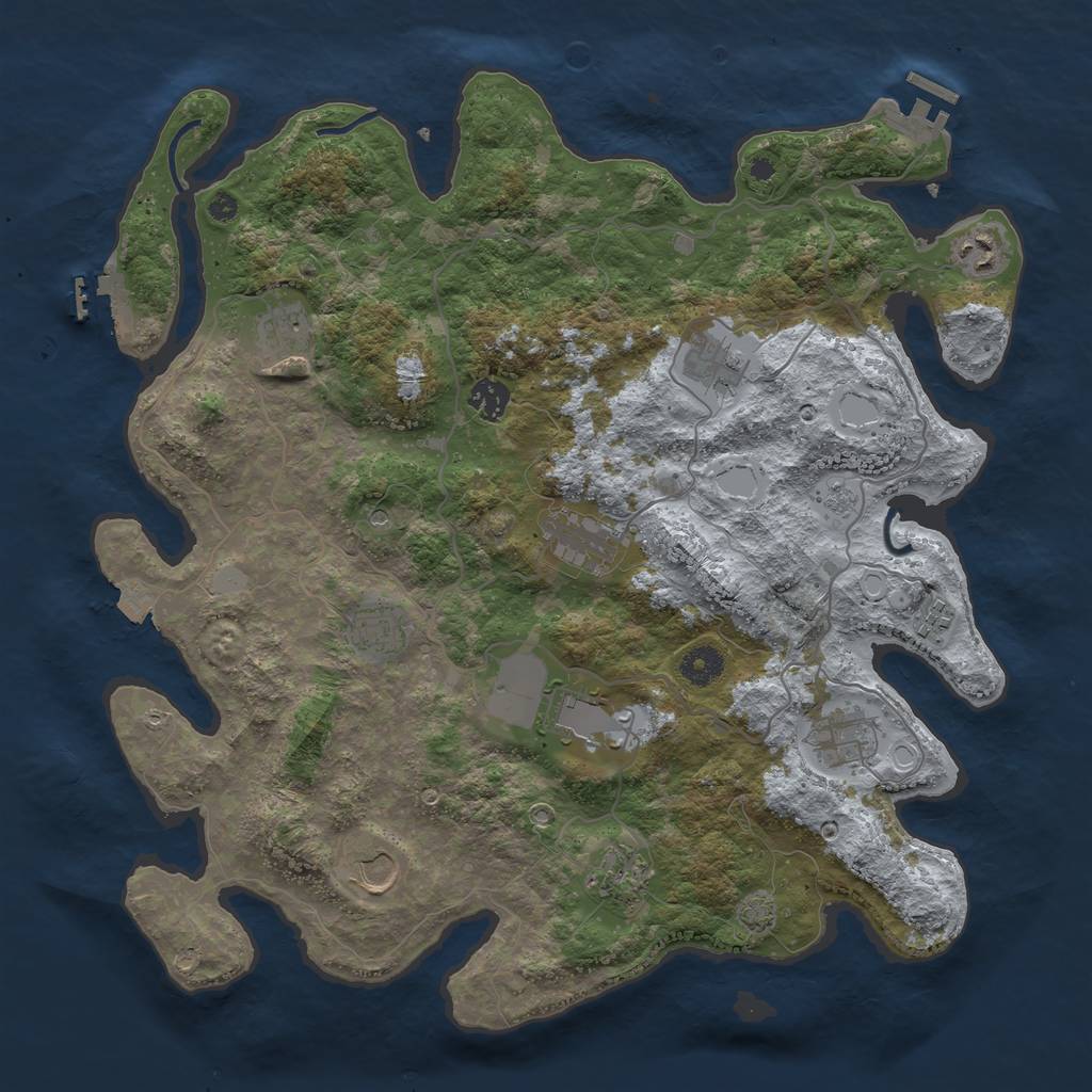 Rust Map: Procedural Map, Size: 4000, Seed: 1097667899, 19 Monuments
