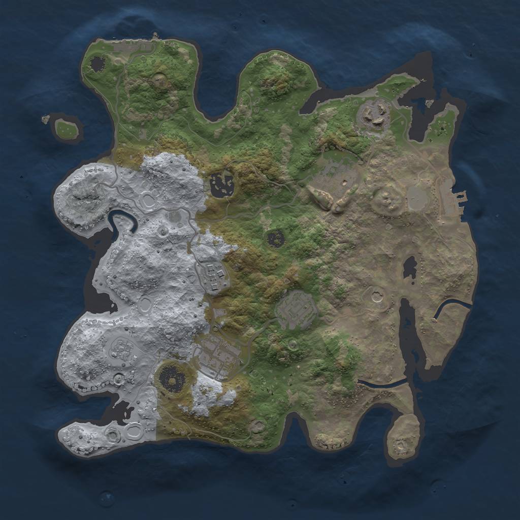 Rust Map: Procedural Map, Size: 3000, Seed: 1148343781, 13 Monuments