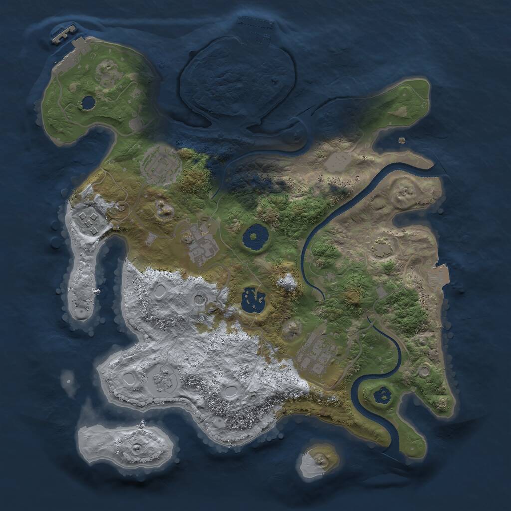Rust Map: Procedural Map, Size: 3000, Seed: 1981148667, 11 Monuments