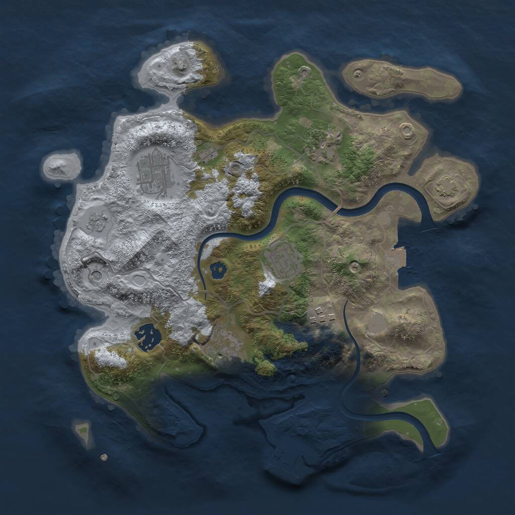 Rust Map: Procedural Map, Size: 3000, Seed: 894624, 11 Monuments