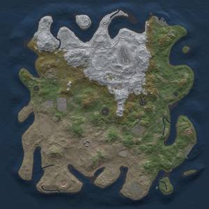 Thumbnail Rust Map: Procedural Map, Size: 4000, Seed: 233, 17 Monuments