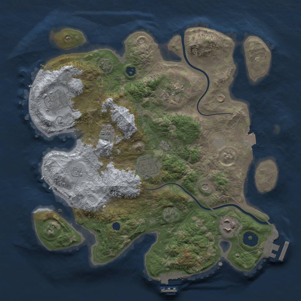 Rust Map: Procedural Map, Size: 3000, Seed: 287985, 11 Monuments