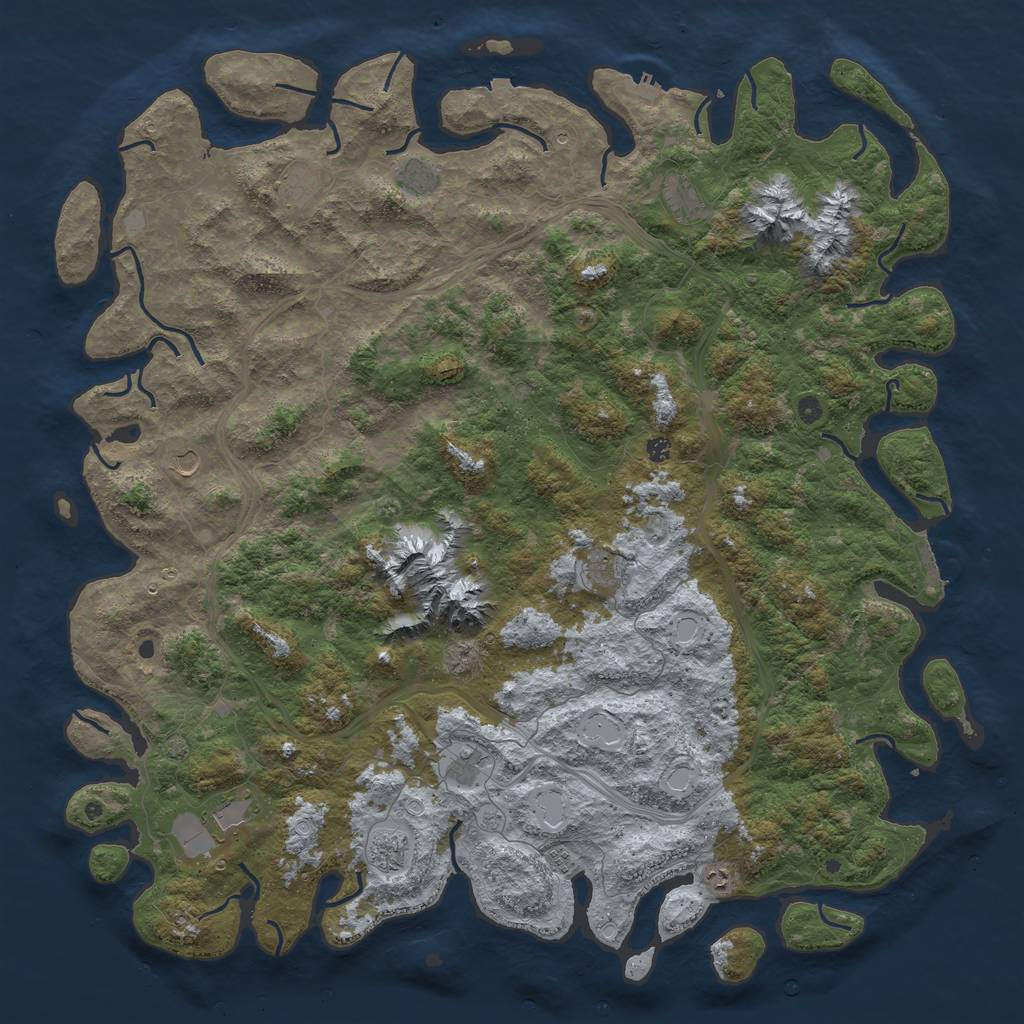 Rust Map: Procedural Map, Size: 6000, Seed: 2348998, 19 Monuments