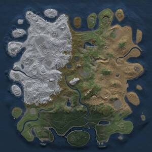 Thumbnail Rust Map: Procedural Map, Size: 4500, Seed: 149, 19 Monuments