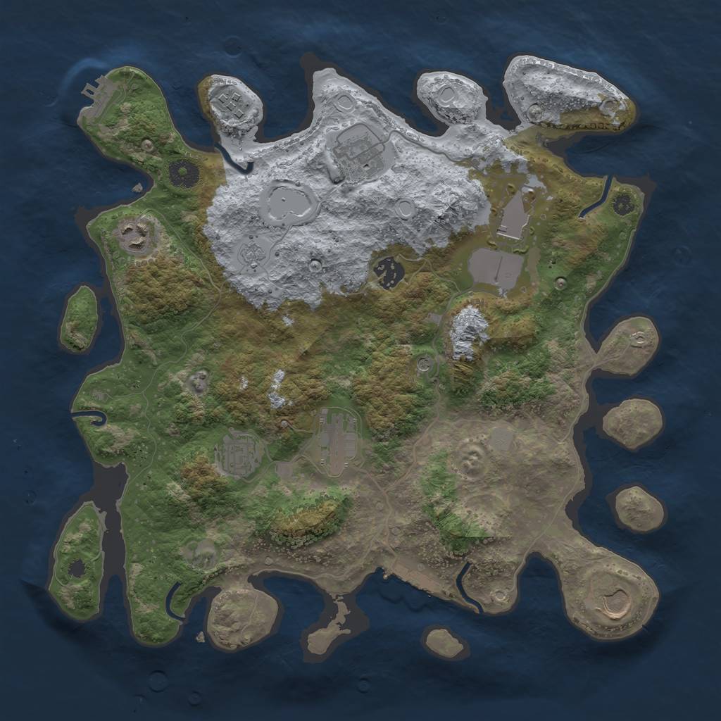 Rust Map: Procedural Map, Size: 3600, Seed: 7821, 15 Monuments