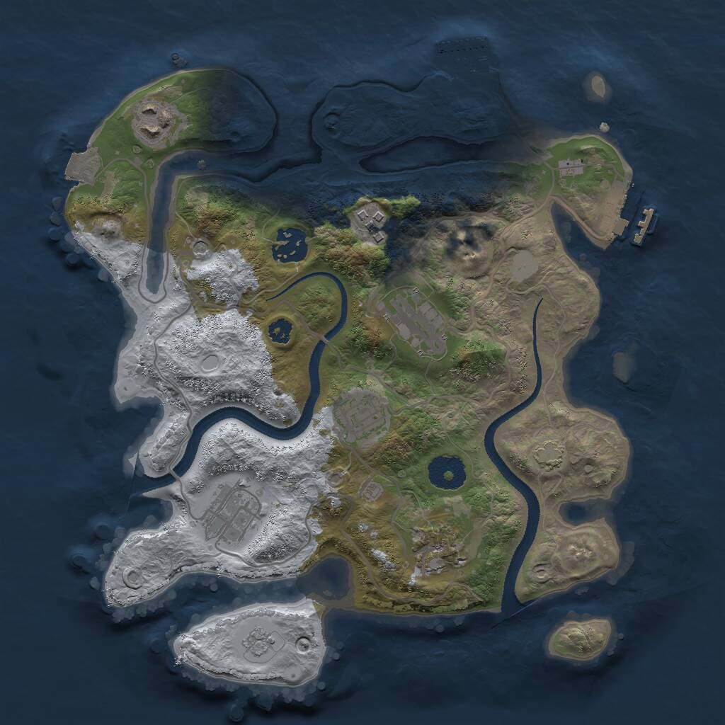 Rust Map: Procedural Map, Size: 3000, Seed: 58679836, 13 Monuments