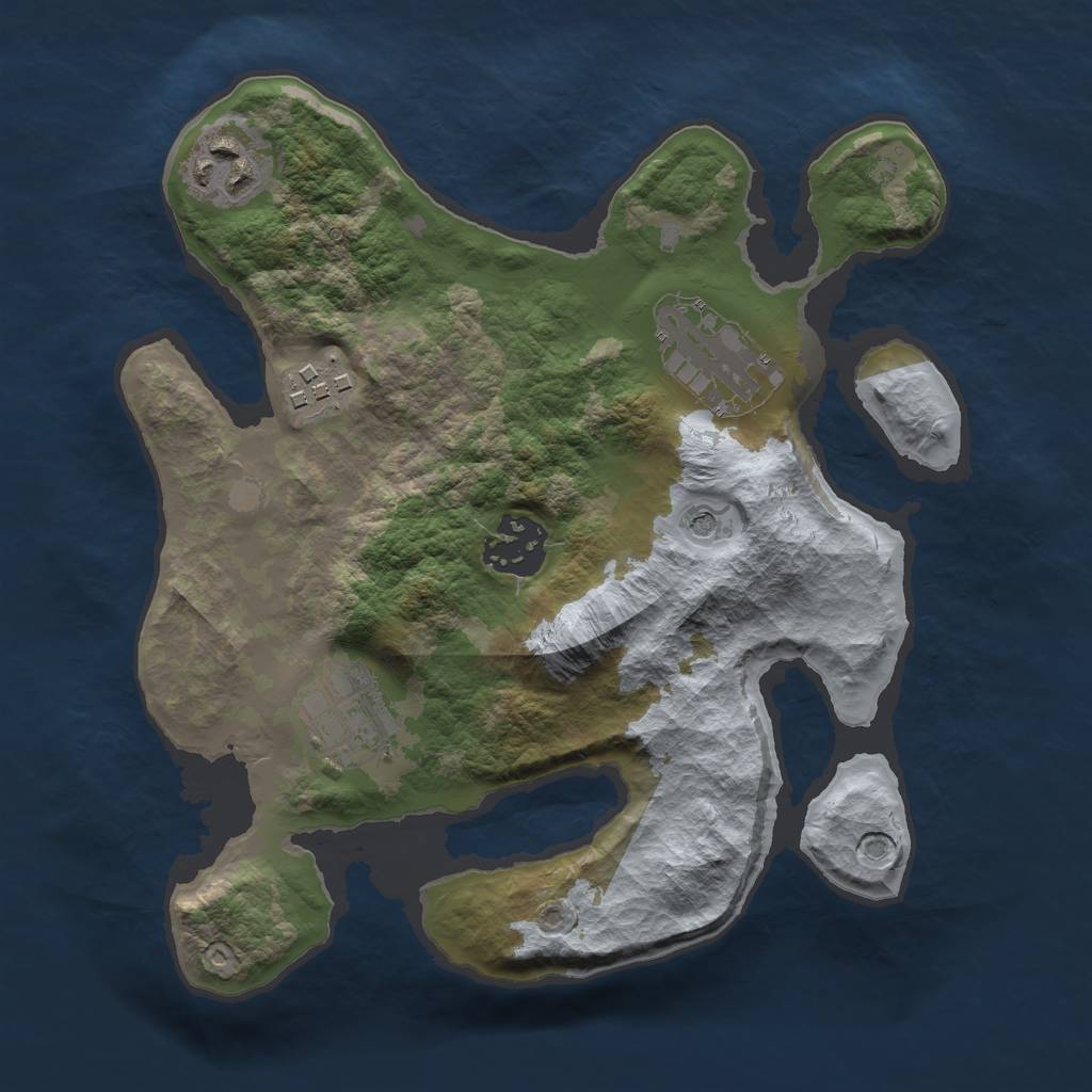 Rust Map: Barren, Size: 2600, Seed: 10, 8 Monuments