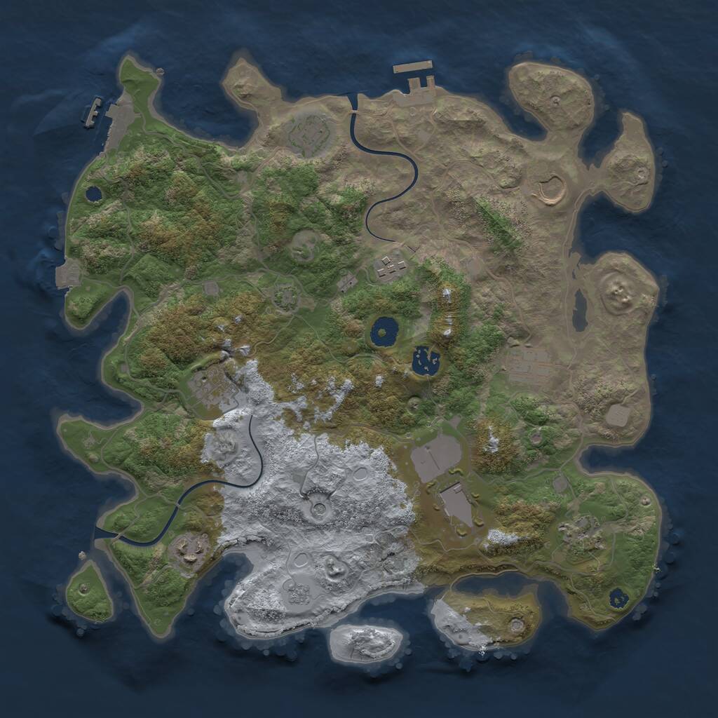 Rust Map: Procedural Map, Size: 3700, Seed: 815896796, 15 Monuments