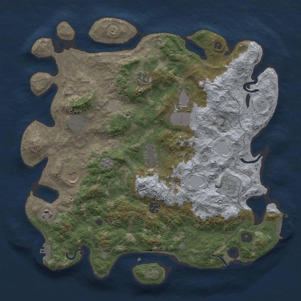 Rust Map: Procedural Map, Size: 4000, Seed: 214748136, 16 Monuments