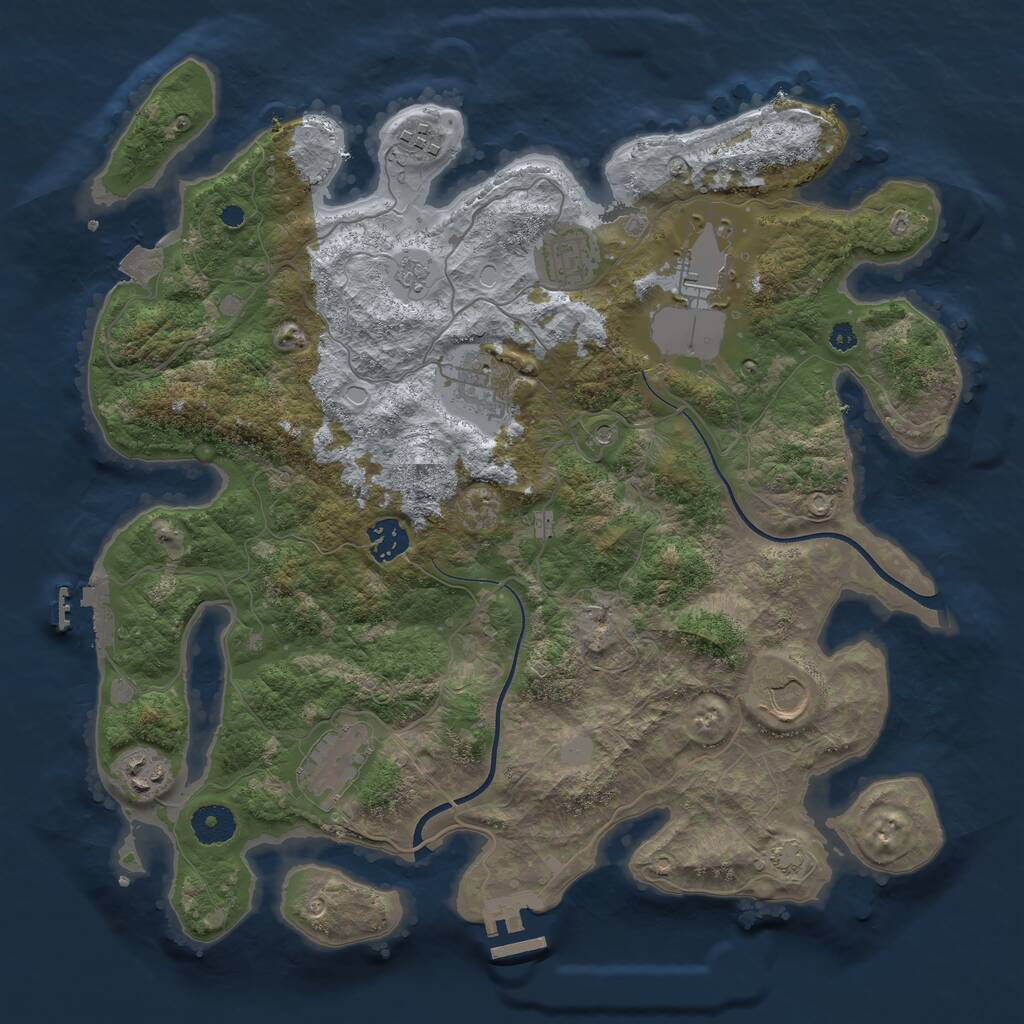 Rust Map: Procedural Map, Size: 3700, Seed: 1062544, 14 Monuments