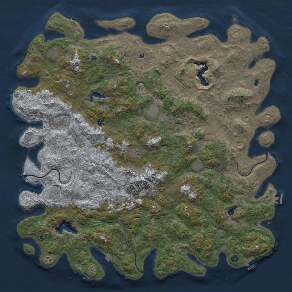 Rust Map: Procedural Map, Size: 6000, Seed: 1737323, 17 Monuments