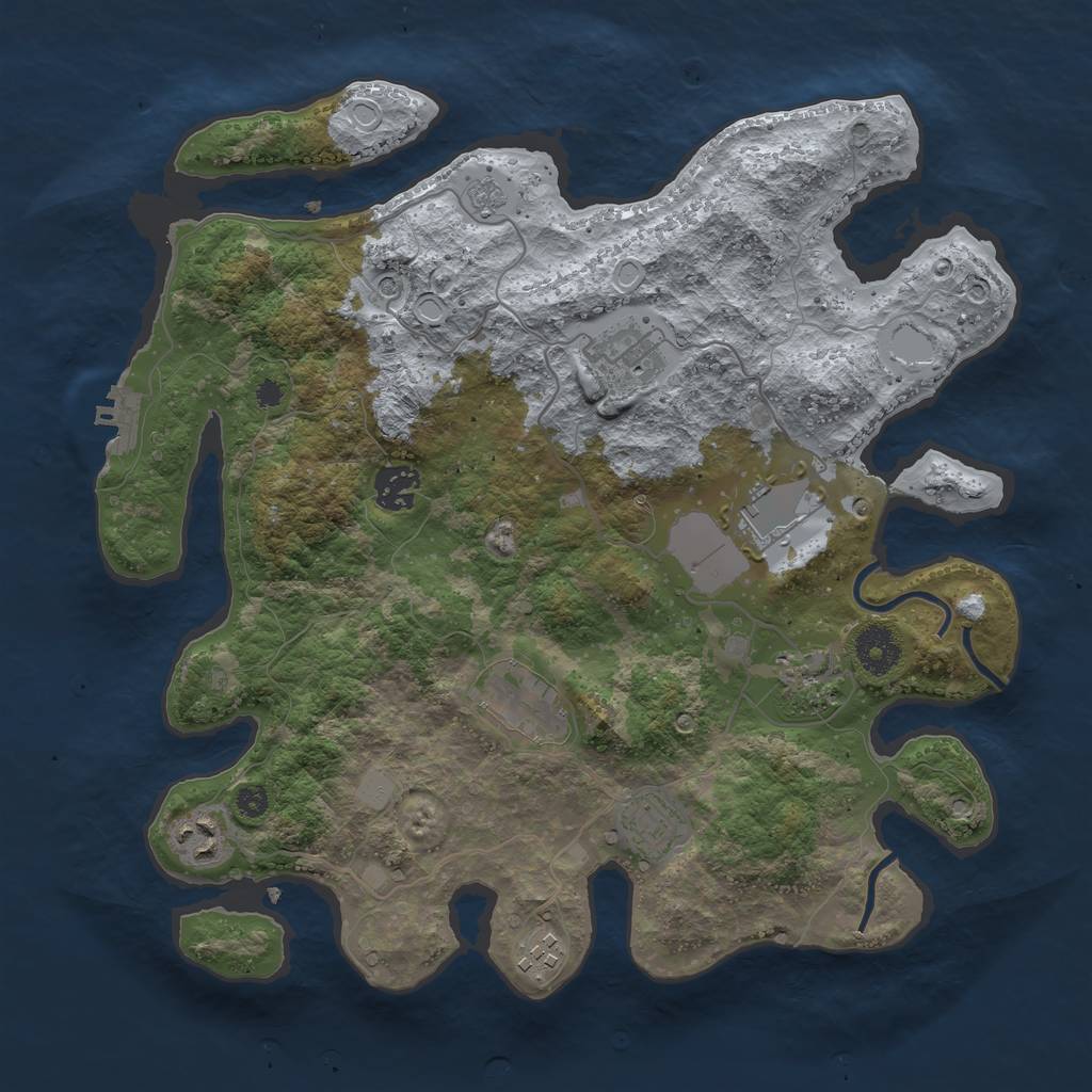 Rust Map: Procedural Map, Size: 3500, Seed: 1667615070, 14 Monuments