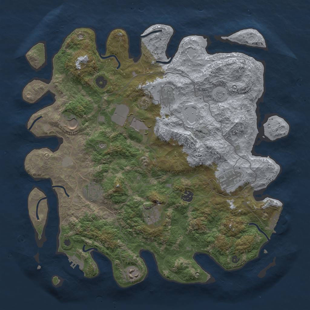 Rust Map: Procedural Map, Size: 4000, Seed: 92872, 15 Monuments