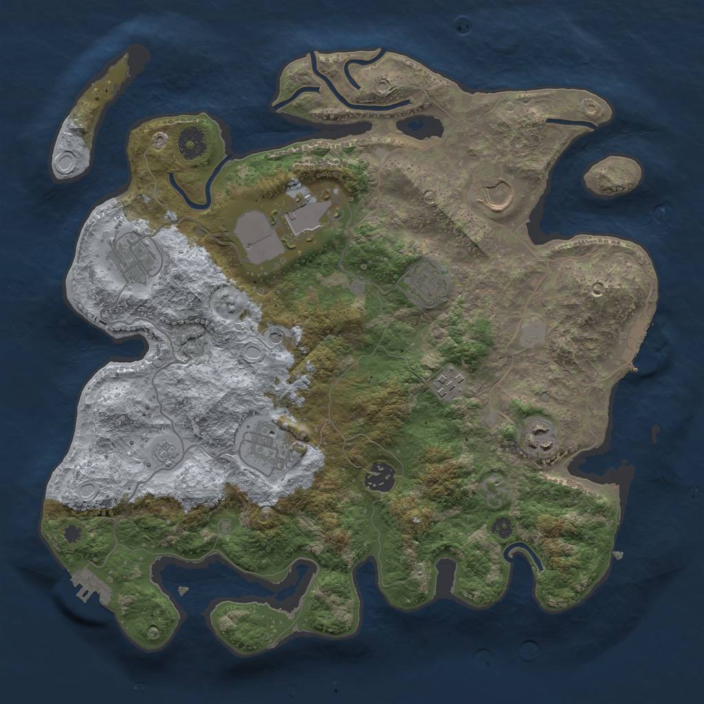 Rust Map: Procedural Map, Size: 3500, Seed: 1274639539, 15 Monuments