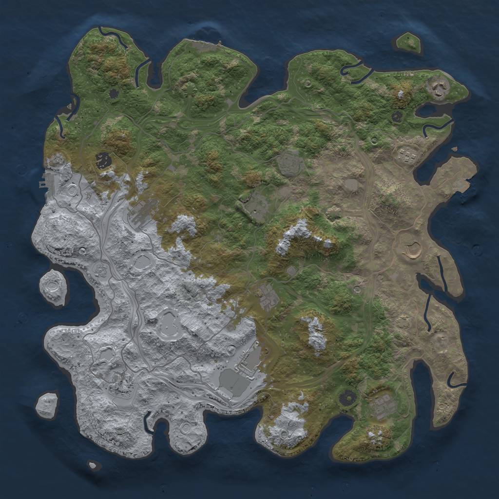 Rust Map: Procedural Map, Size: 4500, Seed: 8875390, 19 Monuments