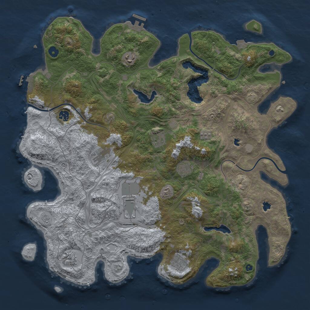 Rust Map: Procedural Map, Size: 4500, Seed: 8875390, 15 Monuments