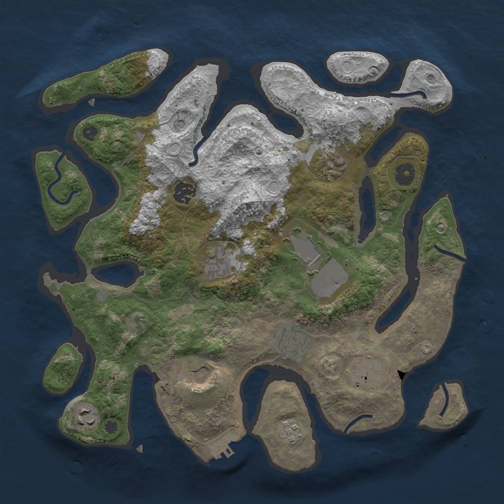 Rust Map: Procedural Map, Size: 3500, Seed: 123412, 16 Monuments