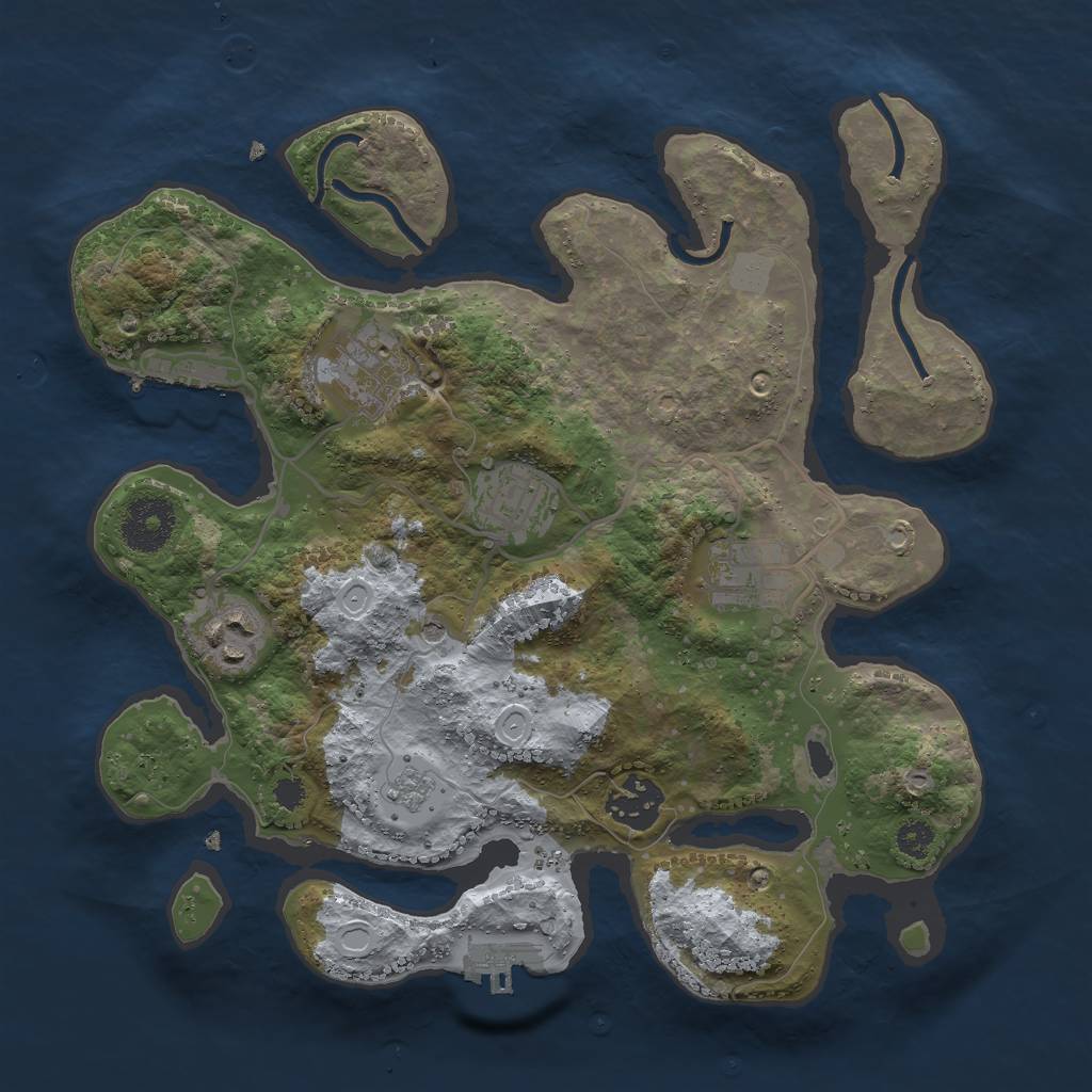 Rust Map: Procedural Map, Size: 3000, Seed: 12854, 12 Monuments